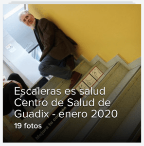 Galería de fotos de la colocación de los mensajes saludables en el Centro de Salud de Guadix